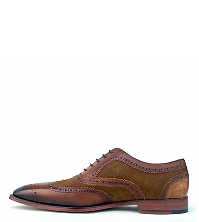 rawls men's stella spectator wingtip brown oxford shoes