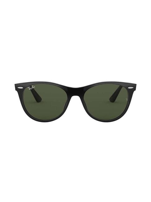 ray-ban 0rb2185 green round sunglasses - 52 mm