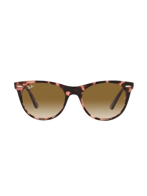 ray-ban 0rb2185 light brown round sunglasses - 55 mm