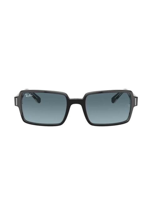 ray-ban 0rb2189 aqua blue benji rectangular sunglasses - 54 mm
