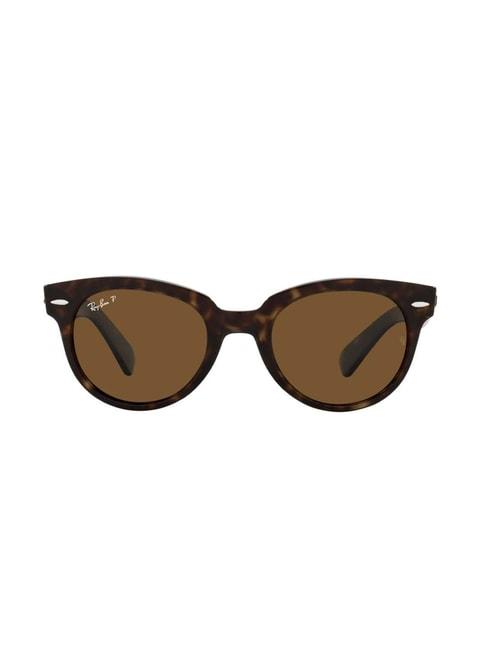 ray-ban 0rb2199 dark brown polarized orion square sunglasses - 52 mm