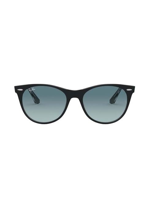 ray-ban 0rb2185 light blue round sunglasses - 55 mm