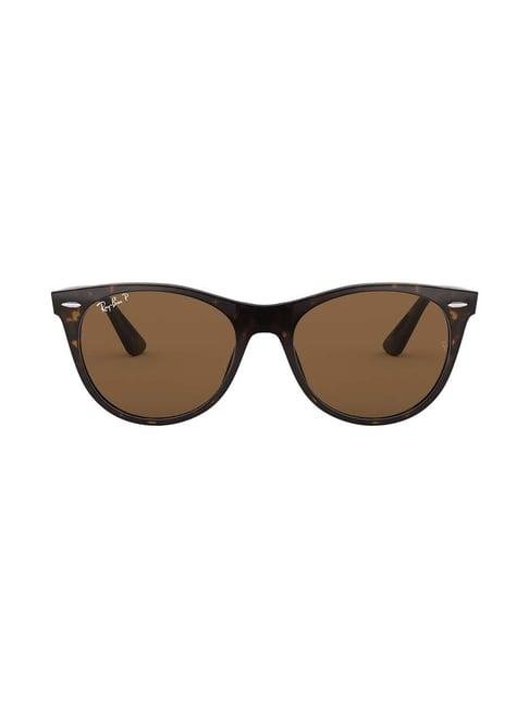 ray-ban 0rb2185 polar brown polarized round sunglasses - 52 mm