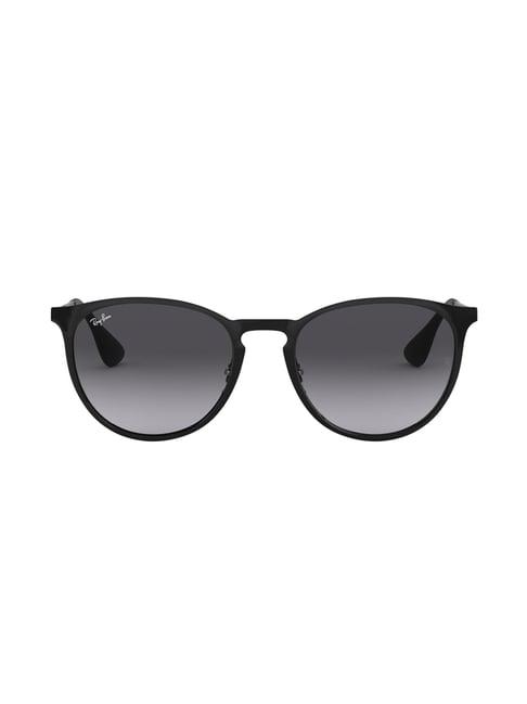 ray-ban 0rb3539 grey erika round sunglasses - 54 mm