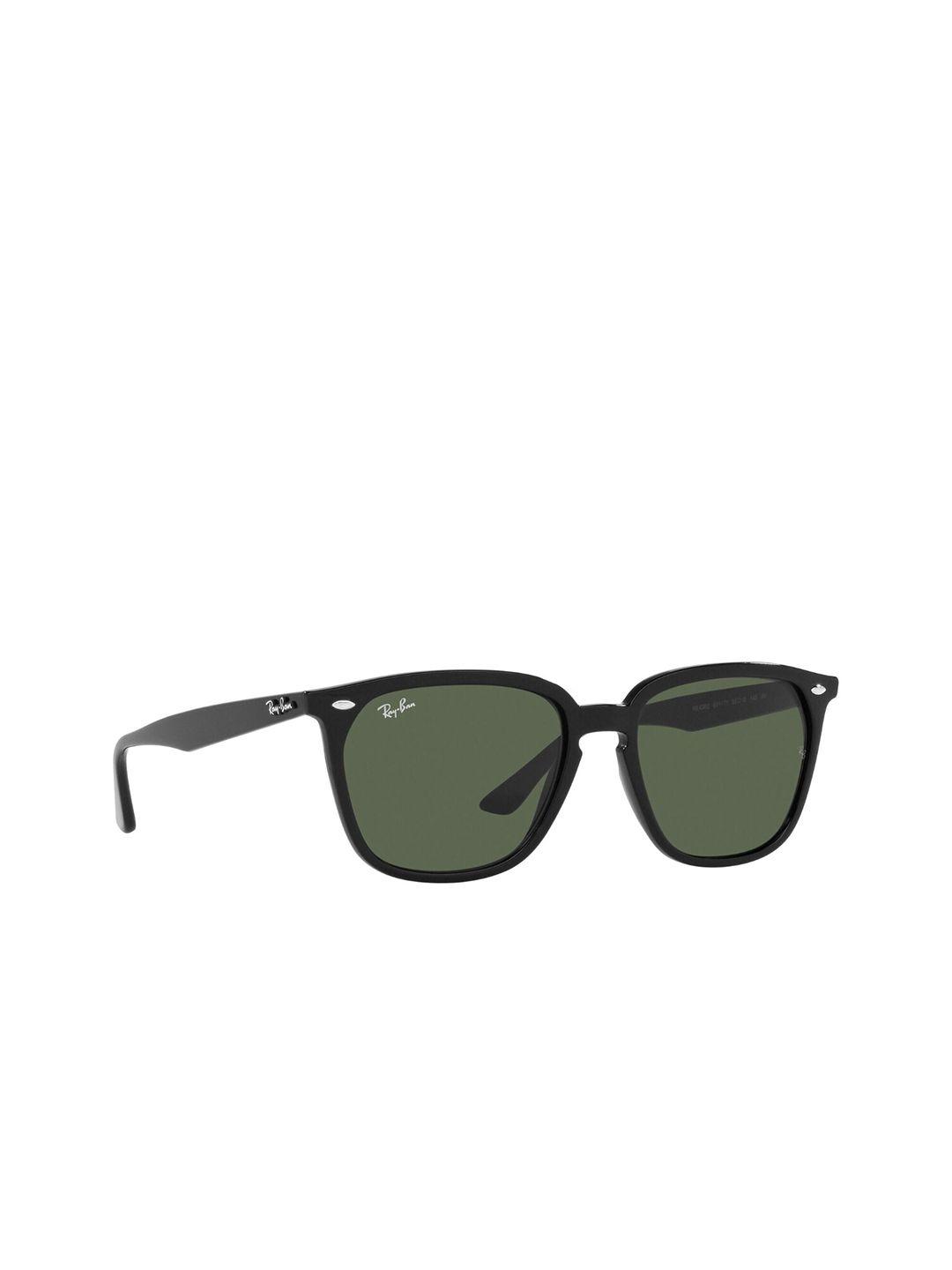 ray-ban unisex green lens & black square sunglasses with uv protected lens 8056597518949