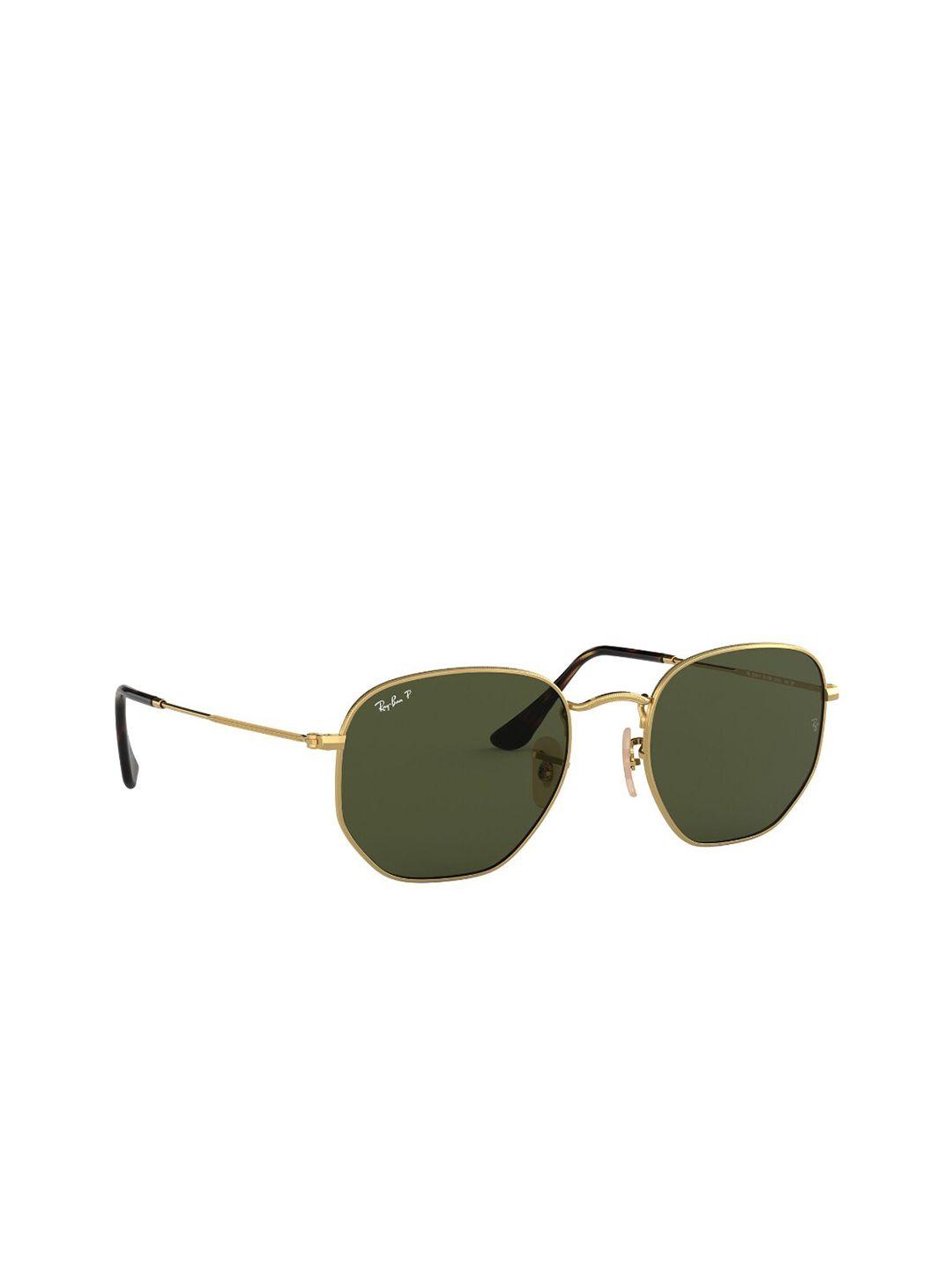 ray-ban unisex green lens & gold-toned oversized sunglasses 8056597142496