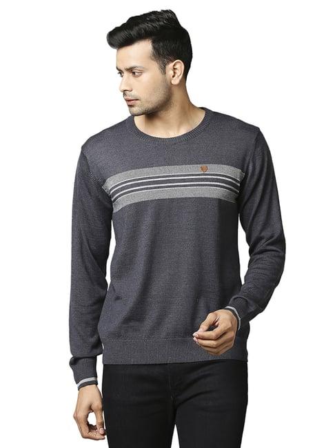 raymond grey  regular fit striped sweaters