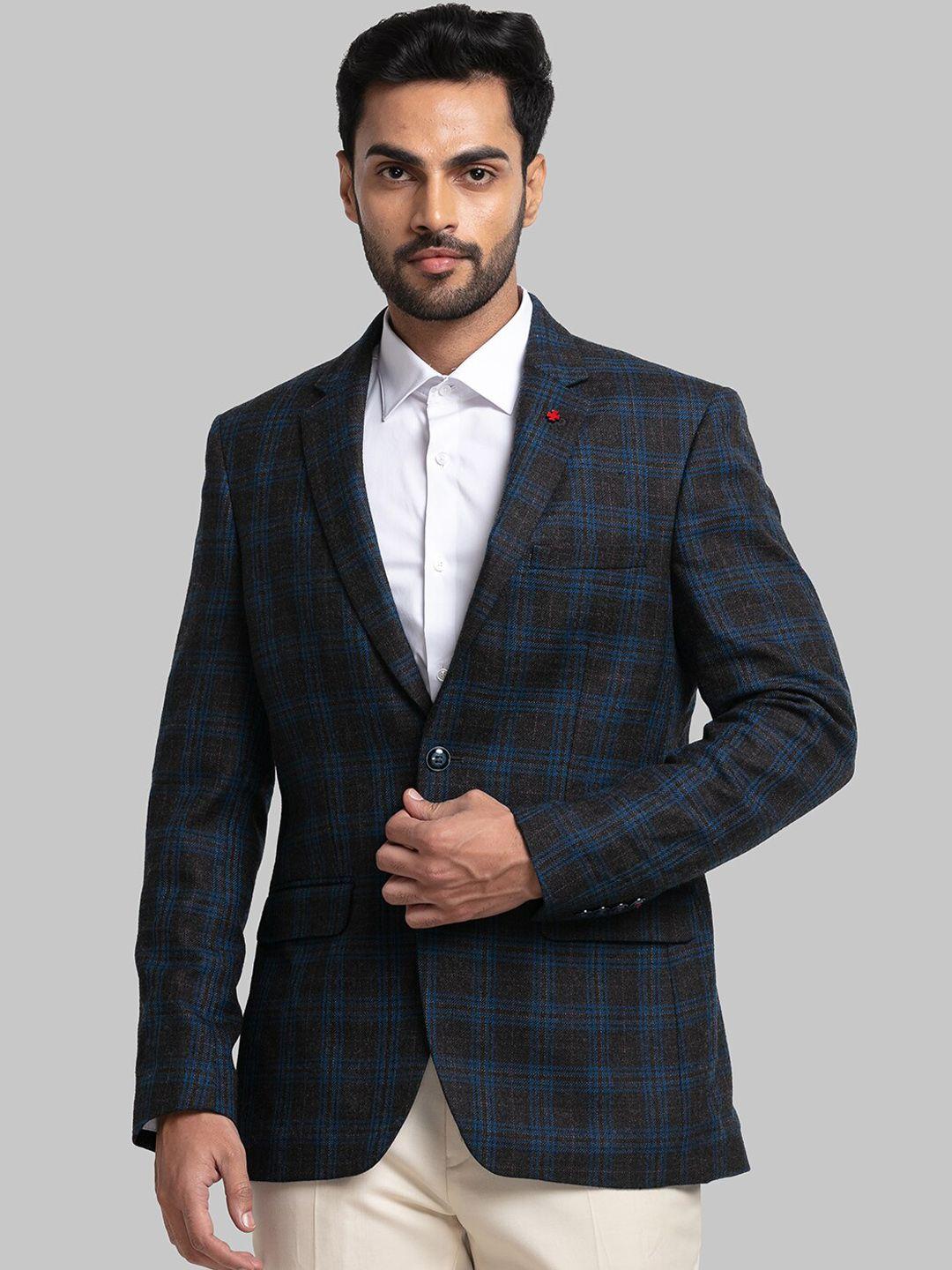 raymond men checked single breasted formal blazers