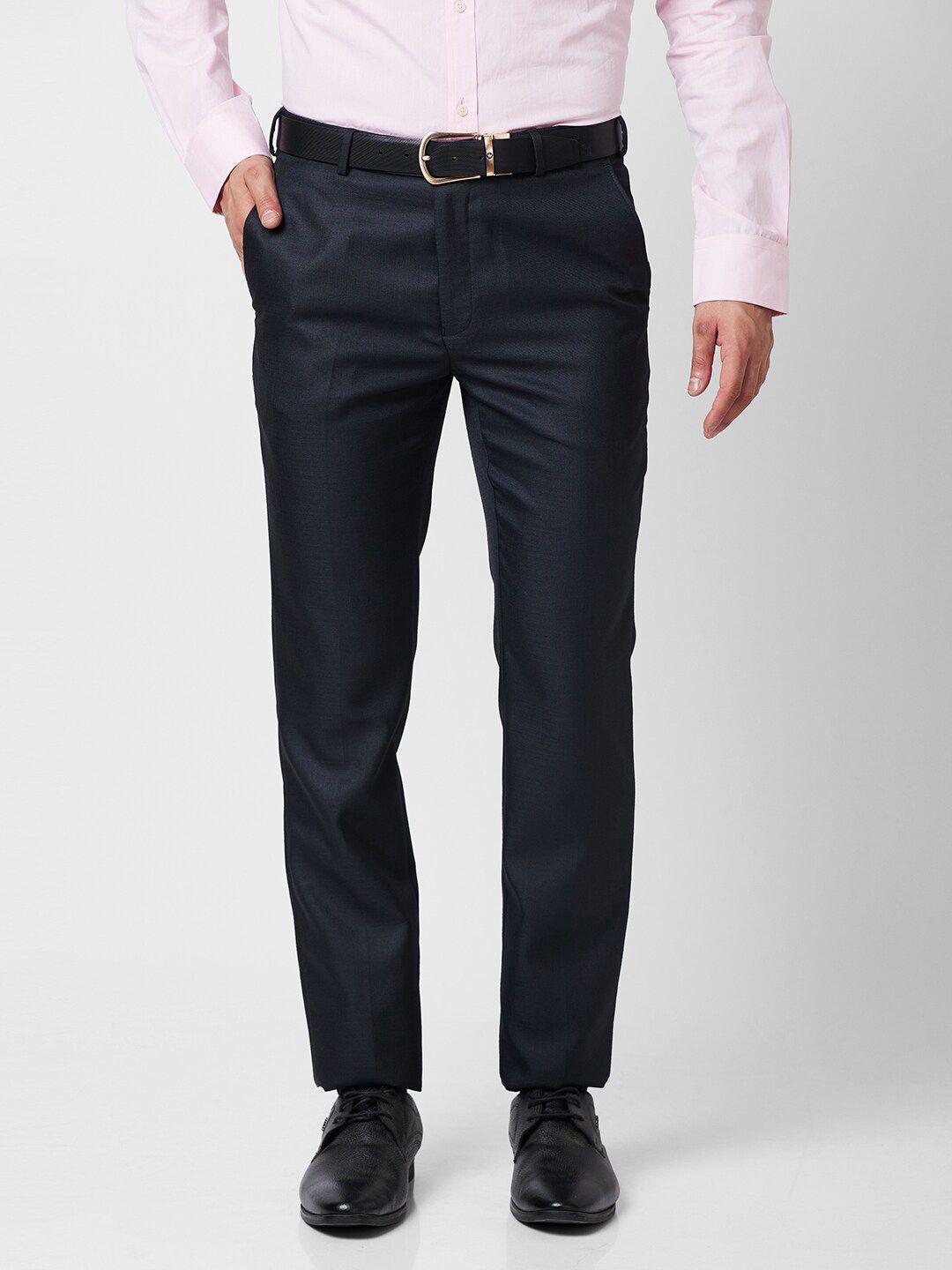 raymond slim fit self design trousers