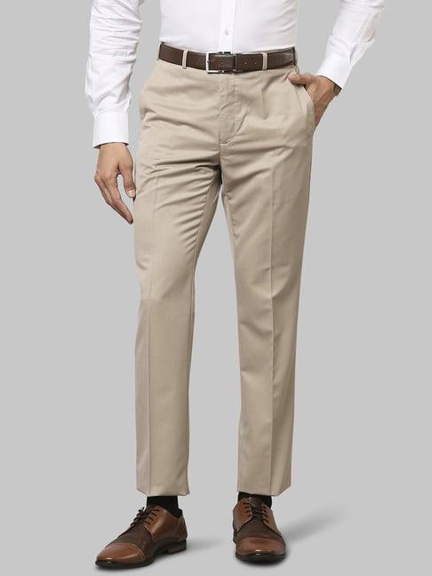 raymond beige  regular fit trousers