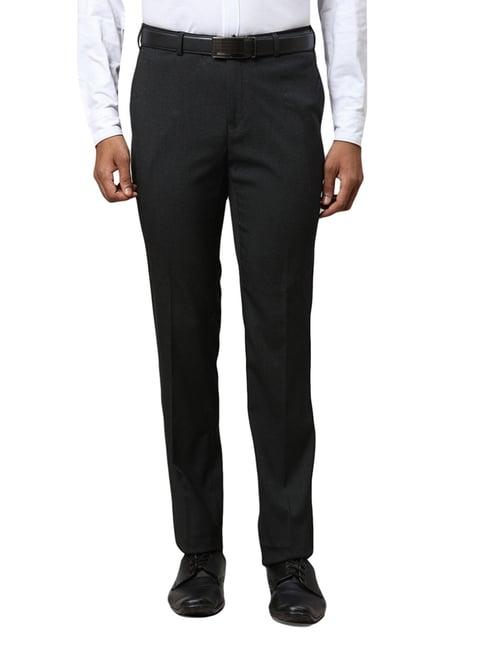 raymond black slim fit trousers