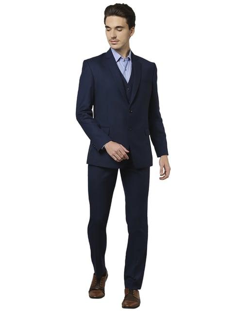 raymond blue  regular fit three piece suit