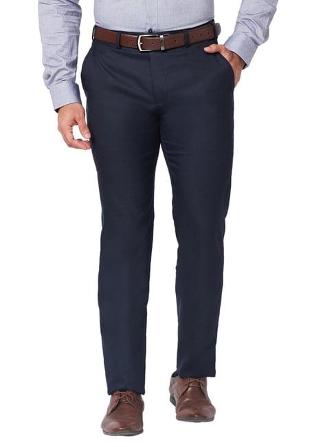 raymond blue classic fit trousers