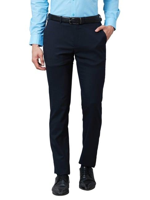 raymond blue classic fit trousers