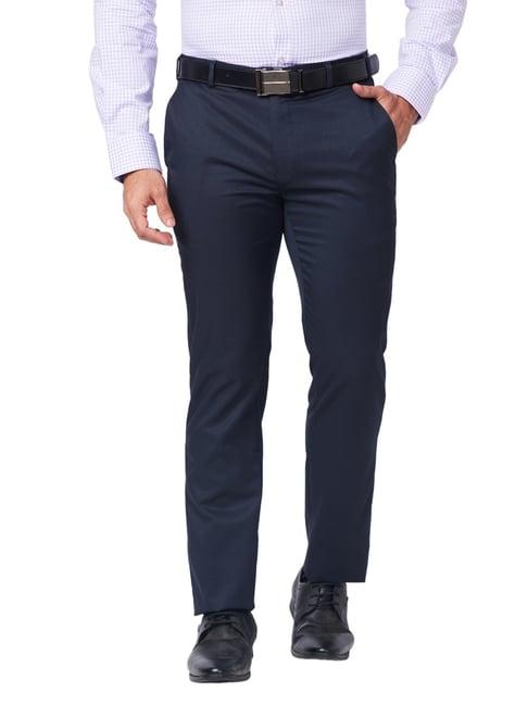 raymond blue classic fit trousers