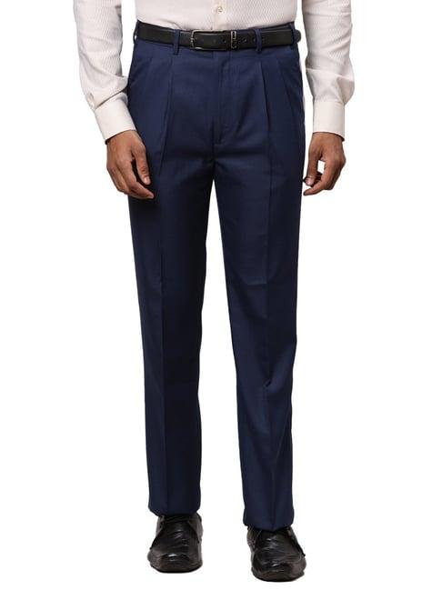 raymond blue classic fit trousers