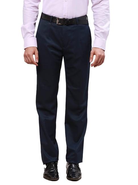 raymond blue contemporary fit trousers