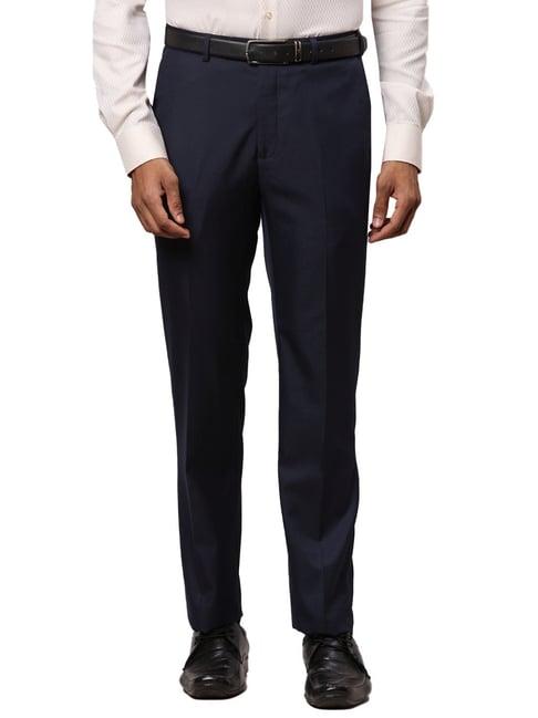 raymond blue contemporary fit trousers