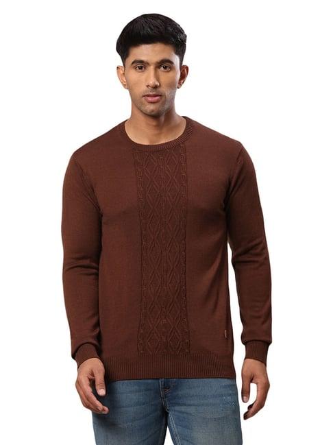 raymond brown regular fit texture sweater