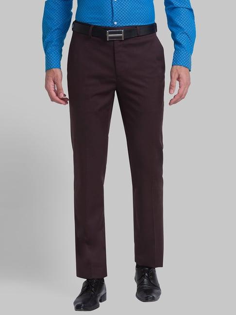 raymond brown regular fit trousers