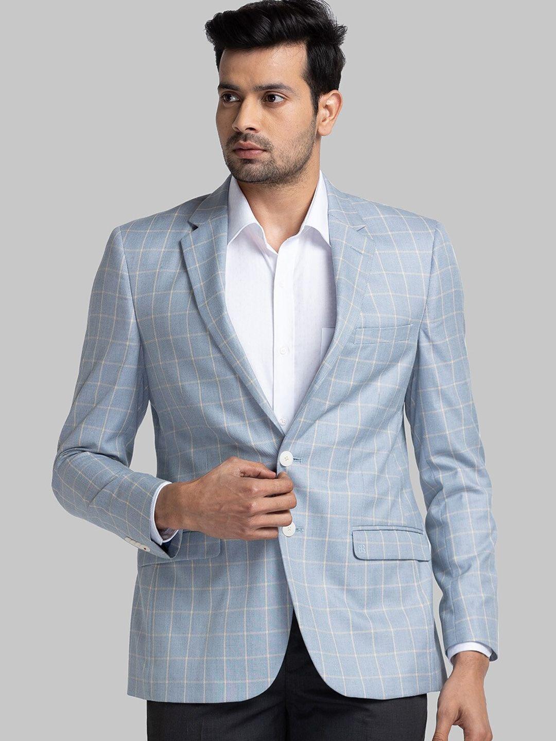 raymond checked contemporary fit single-breasted blazer