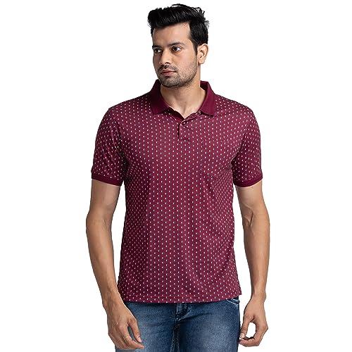 raymond contemporary fit dark maroon t-shirt for men