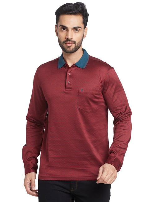 raymond green cotton contemporary fit printed polo t-shirt