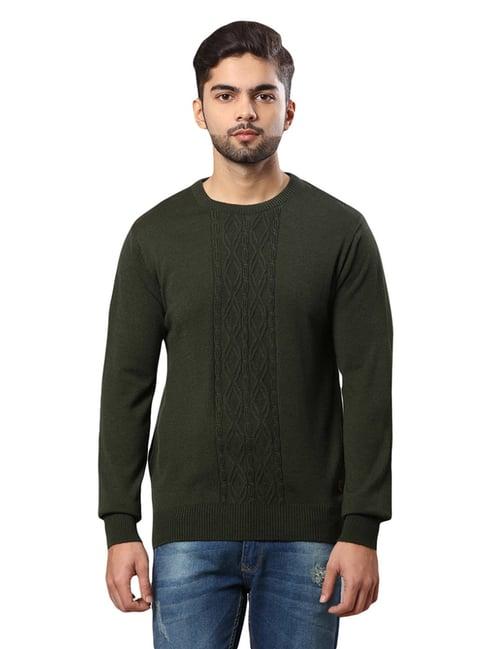 raymond green regular fit texture sweater