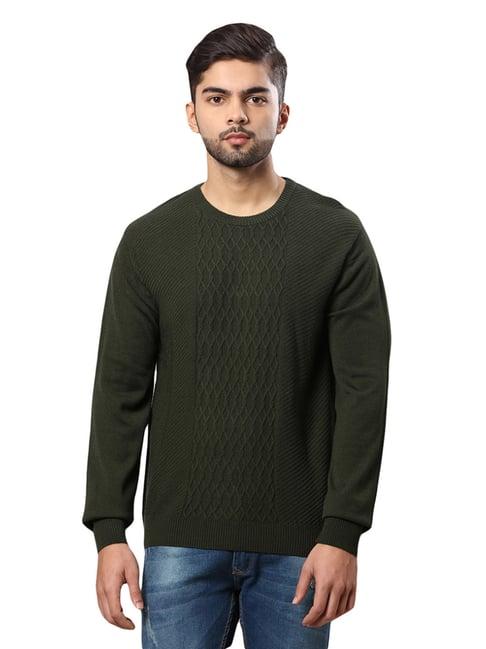 raymond green regular fit texture sweater