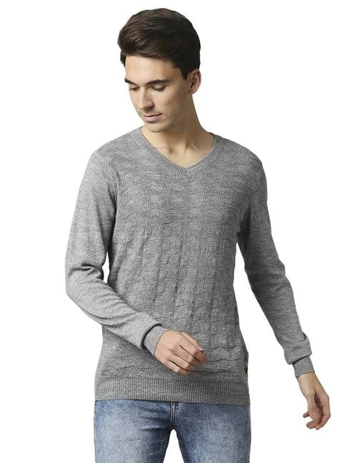 raymond grey  regular fit texture sweaters
