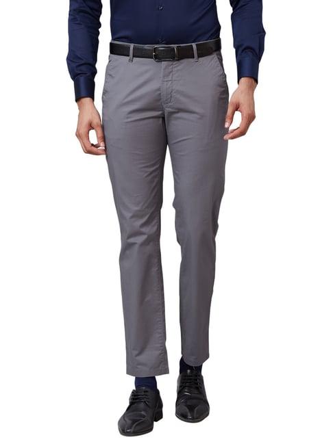 raymond grey contemporary fit trousers