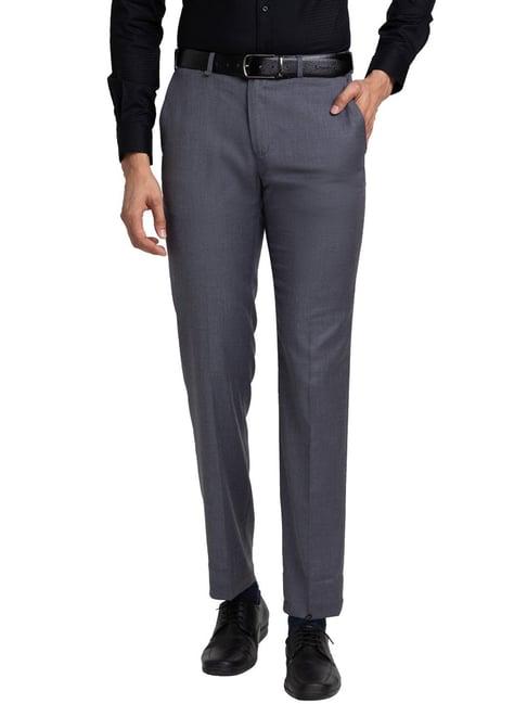 raymond grey contemporary fit trousers