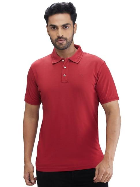 raymond maroon contemporary fit polo t-shirt