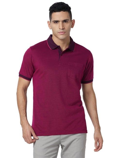 raymond maroon contemporary fit polo t-shirt