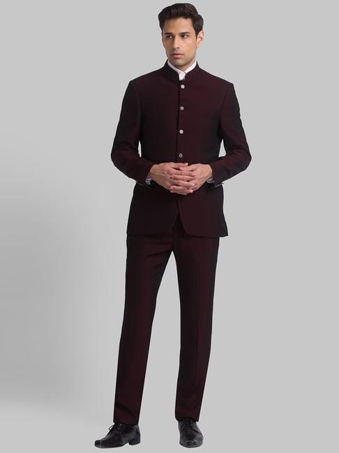 raymond maroon regular fit two piece suit