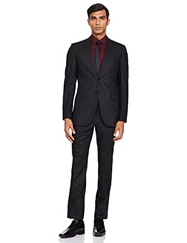 raymond men's wool blend sb2 btn notch lapel floating suit-1 dress set (rpdc01333-g9_fancy grey_104)