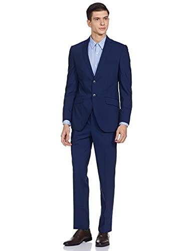 raymond men's wool blend sb2 btn notch lapel floating suit-1 dress set (rpdc01451-b8_dark blue_100)