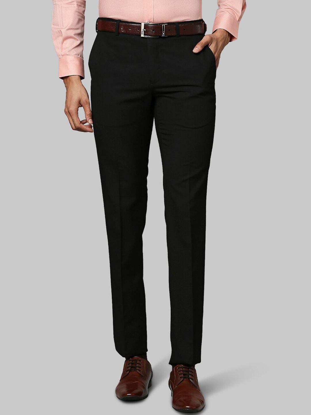 raymond men black slim fit trousers