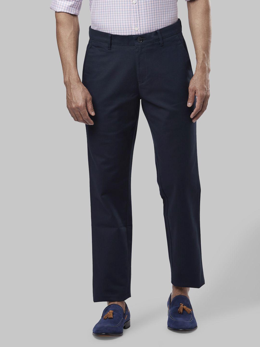 raymond men blue slim fit trousers