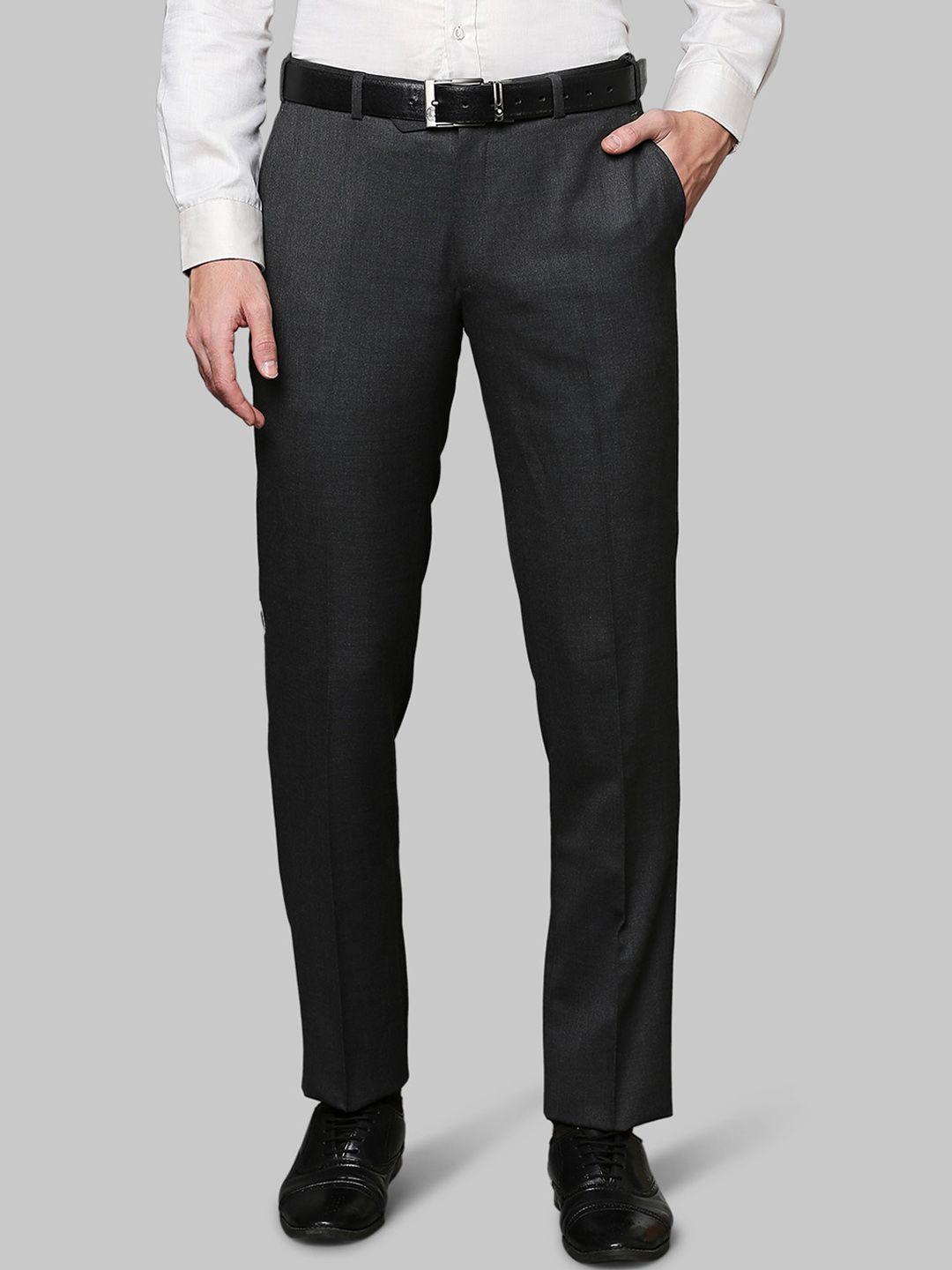 raymond men grey formal trousers