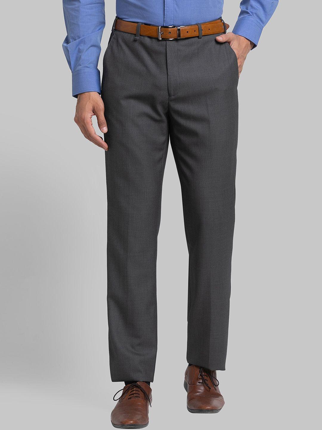raymond men mid-rise regular fit formal trousers