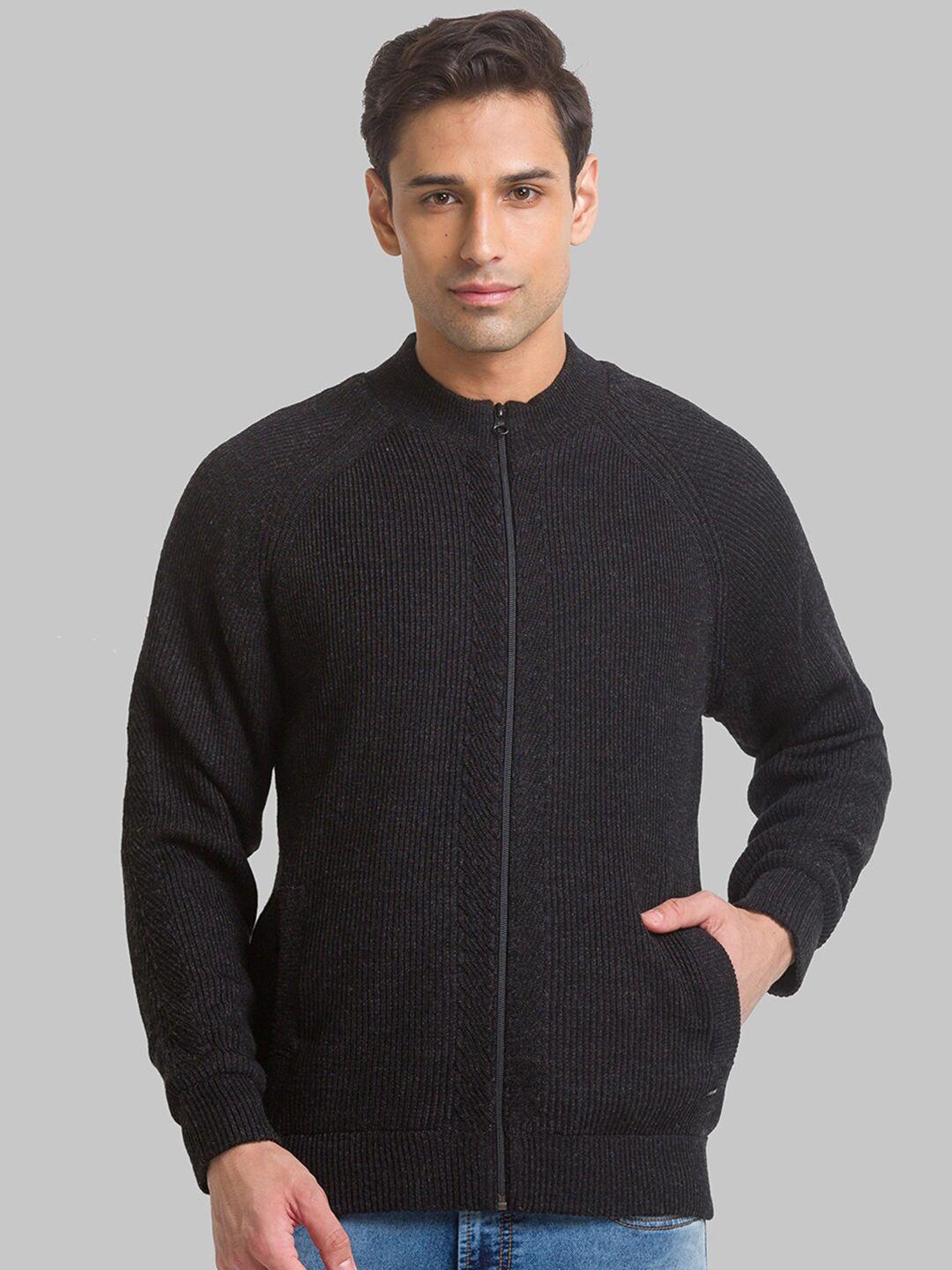 raymond men ribbed knitted acrylic cardigan