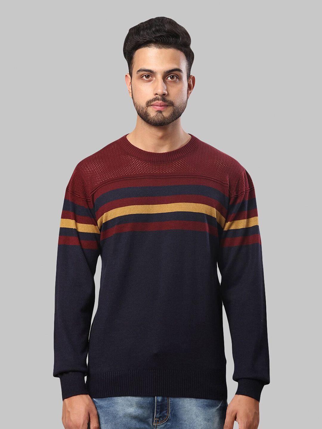 raymond men striped pullover sweater