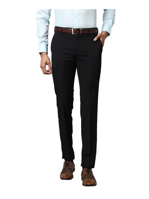 raymond navy slim fit trousers