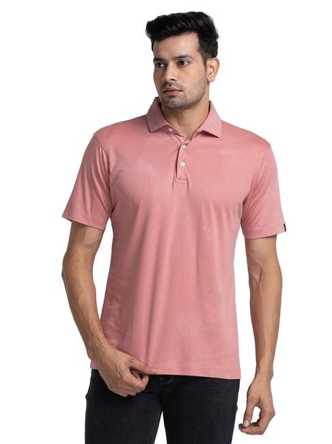 raymond red cotton contemporary fit polo t-shirt