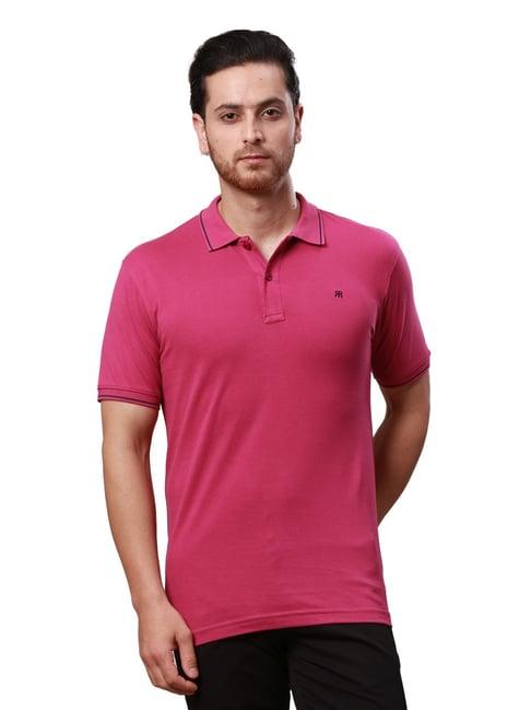 raymond red pure cotton contemporary fit polo t-shirt