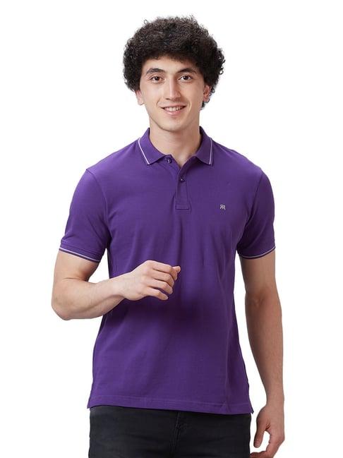 raymond violet cotton contemporary fit polo t-shirt