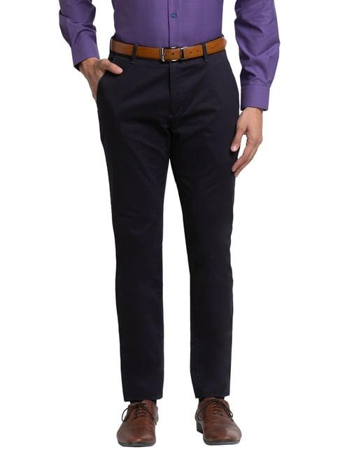 raymond violet slim fit trousers