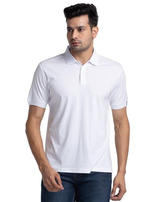 raymond white contemporary fit polo t-shirt