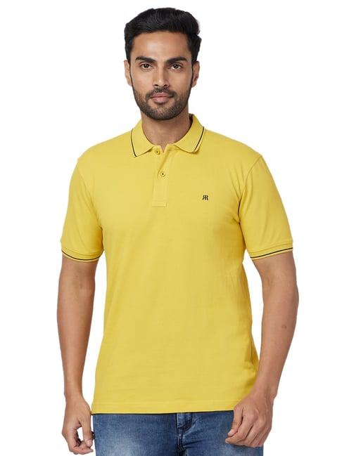 raymond yellow contemporary fit polo t-shirt